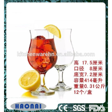 Haonai High Transparent Beer Glass Goblet , Freezer Drinking Glass Cups